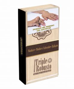 Alternative view of CAPA FLOR ROBUSTO EN CAJA CON 3 PUROS MADURO, MADURO COLORADO Y HABANO