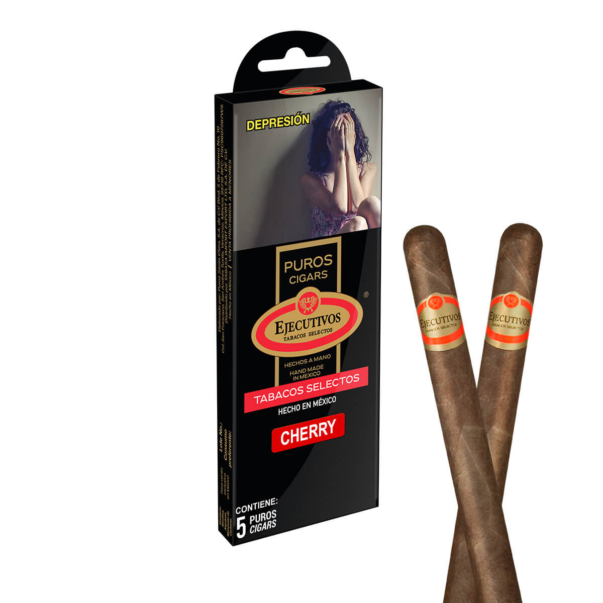 EJECUTIVOS # 7 CAJETILLA CON 5 PUROS (CHERRY) - Image 2