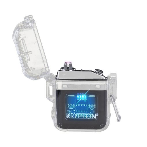 ENCENDEDOR ELÉCTRICO RECARGABLE DOBLE ARCO IMPERMEABLE DE CARCASA TRANSPARENTE  COLOR NEGRO - Image 3