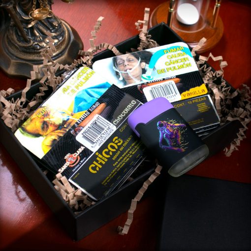 SET E REGALO ENCENDEDOR ZENGAZ CON 2 LATAS DE 10 PURITOS CHICOS, VAINILLA Y CHOCOLATE