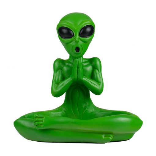 CENICERO COLOR VERDE EN FORMA DE ALIEN MEDITANDO - Image 2