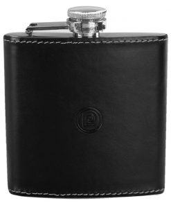 LICORERA PARK LANE CON CUBIERTA DE PIEL GENUINA COLOR NEGRO DE 6 OZ