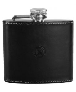 LICORERA PARK LANE CON CUBIERTA DE PIEL GENUINA COLOR NEGRO DE 5 OZ