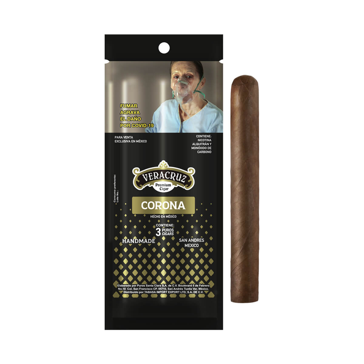 VERACRUZ CORONA HUMIDIBAG CON 3 PUROS - Image 3