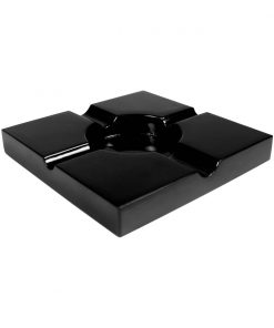 CENICERO PARK LANE DE MADERA CUADRADO NEGRO BRILLANTE PARA CIGARRILLOS Y PUROS