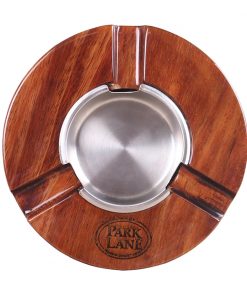 Alternative view of CENICERO PARK LANE CIRCULAR CHICO BRILLANTE DE MADERA DE PAROTA PARA 3 PUROS CON CAZOLETA