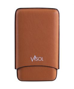 PURERA DE CUERO COLOR MARRON PARA 3 PUROS RING 60
