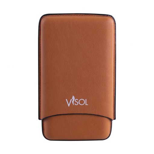 PURERA DE CUERO COLOR MARRON PARA 3 PUROS RING 60
