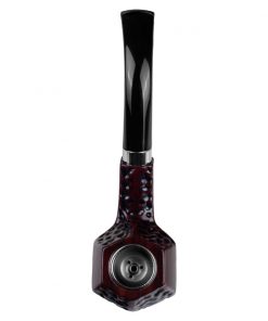Alternative view of PIPA CURVA DE RESINA HEXAGONAL CON GRABADO COLOR NEGRO CON CAOBA