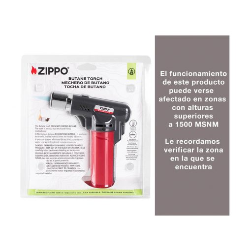 ENCENDEDOR ZIPPO BUTANE TORCH COLOR ROJO CON GRIS - Image 3
