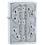 ENCENDEDOR ZIPPO CROMADO BRILLANTE EMBLEMA BLING