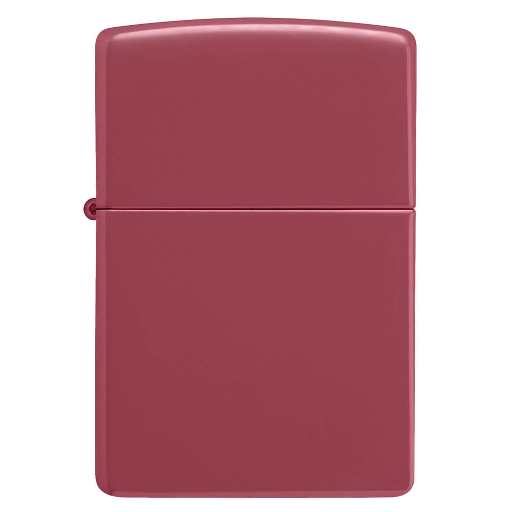 Zippo Encendedor de bolsillo rojo metálico con diseño superior de caja roja