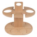 CAVA PORTATIL DE MADERA  DE BAMBÚ PARA 2 BOTELLAS Y 4 COPAS