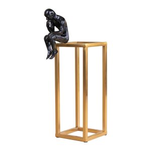FIGURA DECORATIVA PENSANTE SOBRE UN PRISMA CUADRANGULAR MEDIANO