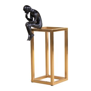 FIGURA DECORATIVA PENSANTE SOBRE UN PRISMA CUADRANGULAR PEQUEÑO